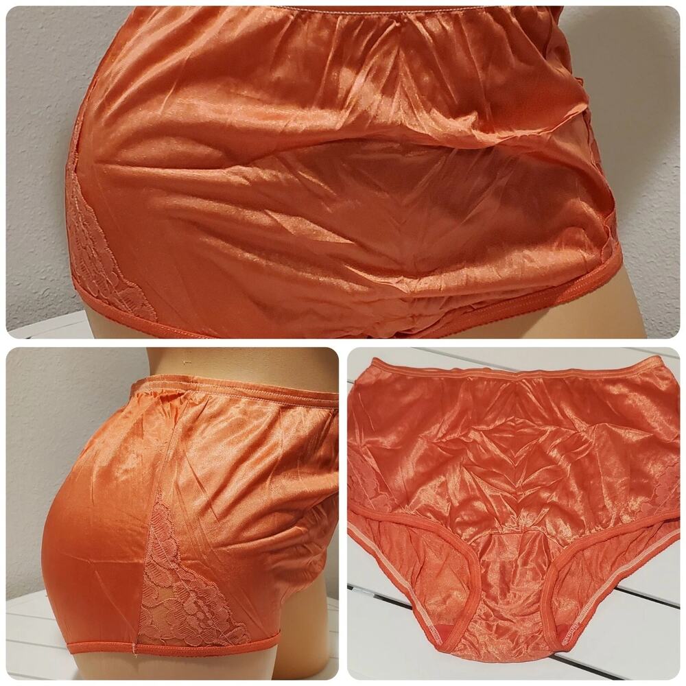 Vanity Fair Lace Nouveau Nylon Full Cut Panty Lace Shiny Pink Lemonade 6/M